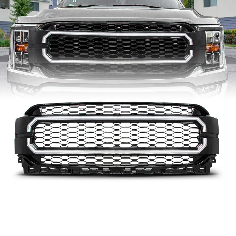 Anzo 21-23 Ford F150 Black Housing Full LED Light Tube Front Grille-SR1 Performance