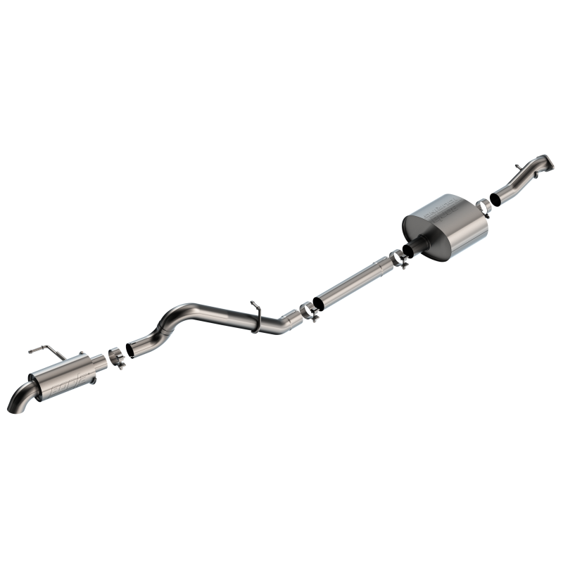 Borla 21-22 Ford Bronco 2.7L 2DR/4DR T-304 Stainless Steel Cat-Back Touring Exhaust - Brushed-SR1 Performance