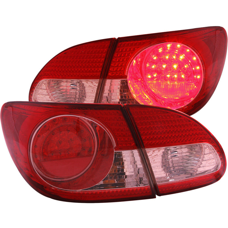 ANZO 2003-2008 Toyota Corolla LED Taillights Red Clear 4pc-SR1 Performance