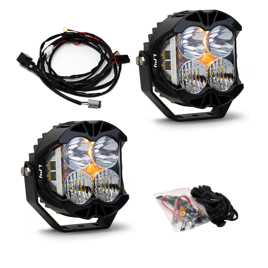 Baja Designs Jeep JL/JT Rubicon Steel Bumper LED Light Kit LP4 w/Upfitter-SR1 Performance