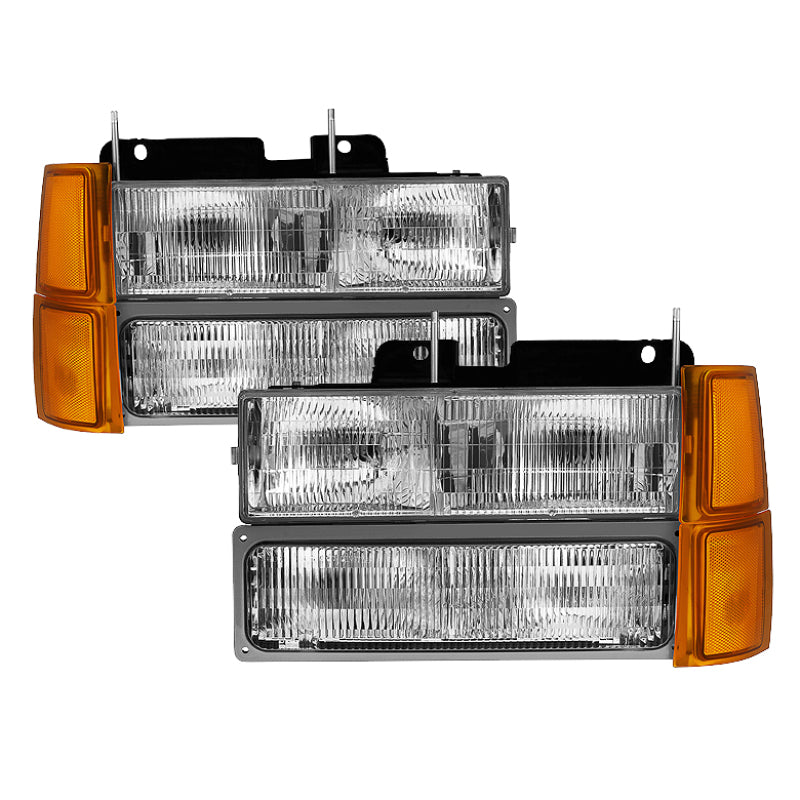 Xtune Chevy Suburban 94-98 Headlights w/ Corner & Parking Lights 8pcs - OEM HD-JH-CCK94-OE-C-SET-SR1 Performance