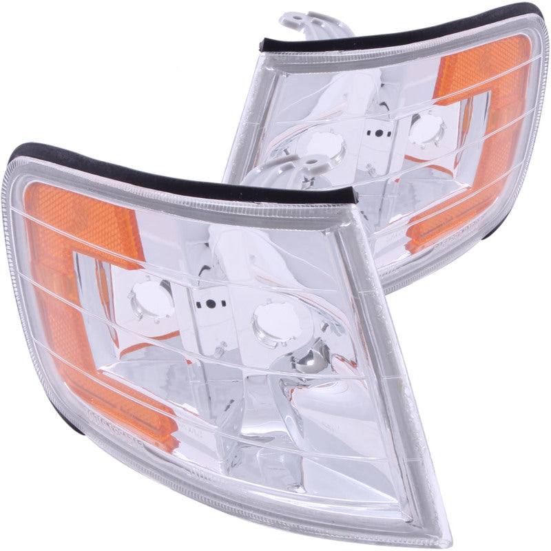 ANZO Corner Lights 1994-1997 Honda Accord Euro Corner Lights Chrome w/ Amber Reflector-SR1 Performance