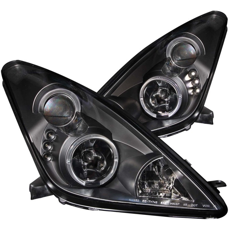 ANZO 2000-2005 Toyota Celica Projector Headlights w/ Halo Black-SR1 Performance