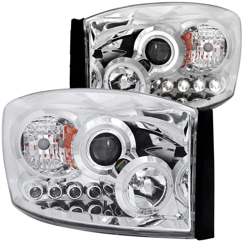 ANZO 2006-2008 Dodge Ram 1500 Projector Headlights w/ Halo Chrome-SR1 Performance