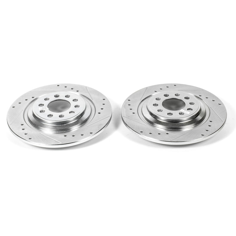 Power Stop 14-19 Jeep Cherokee Rear Evolution Drilled & Slotted Rotors - Pair-SR1 Performance