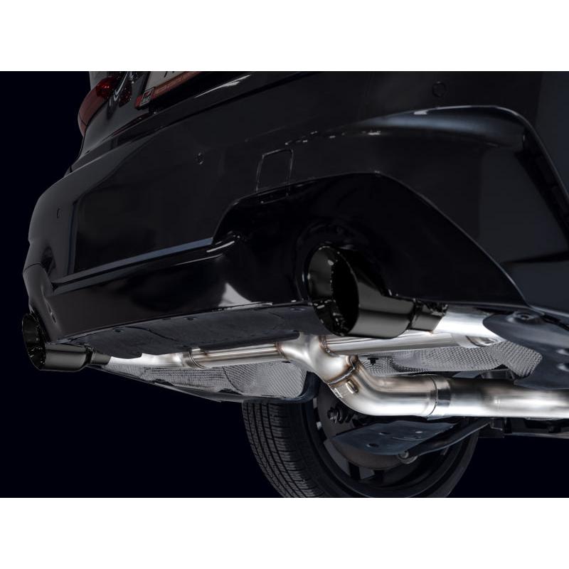 AWE 19-23 BMW 330i / 21-23 BMW 430i Base G2X Track Edition Axle Back Exhaust - Diamond Black-SR1 Performance