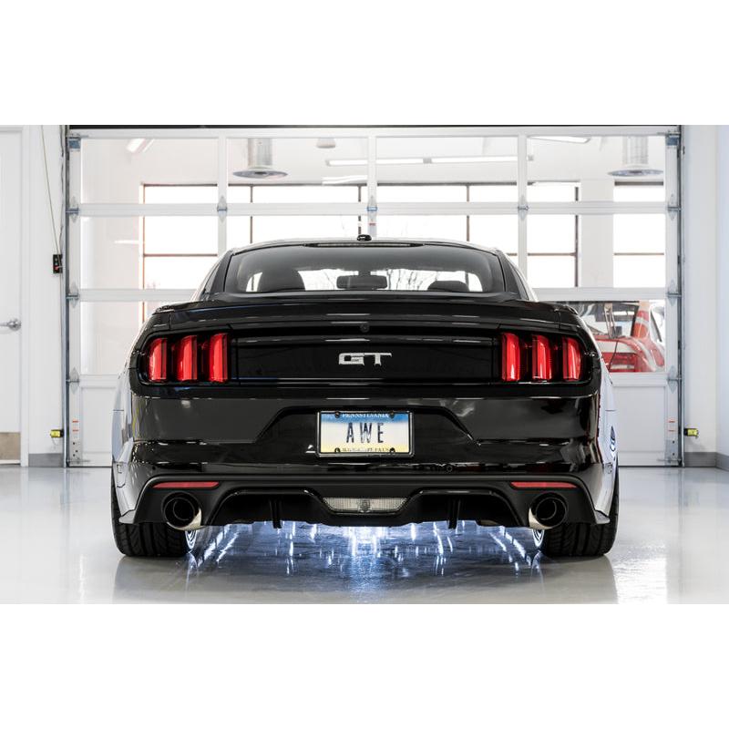 AWE Tuning S550 Mustang GT Cat-back Exhaust - Touring Edition (Diamond Black Tips)-SR1 Performance