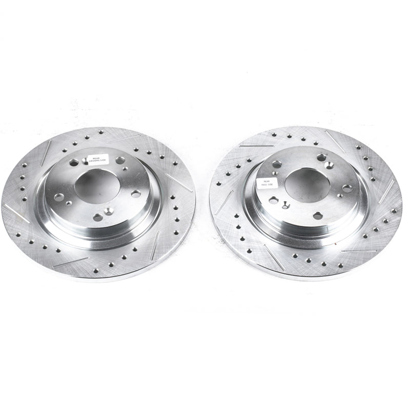 Power Stop 00-09 Honda S2000 Rear Evolution Drilled & Slotted Rotors - Pair-SR1 Performance