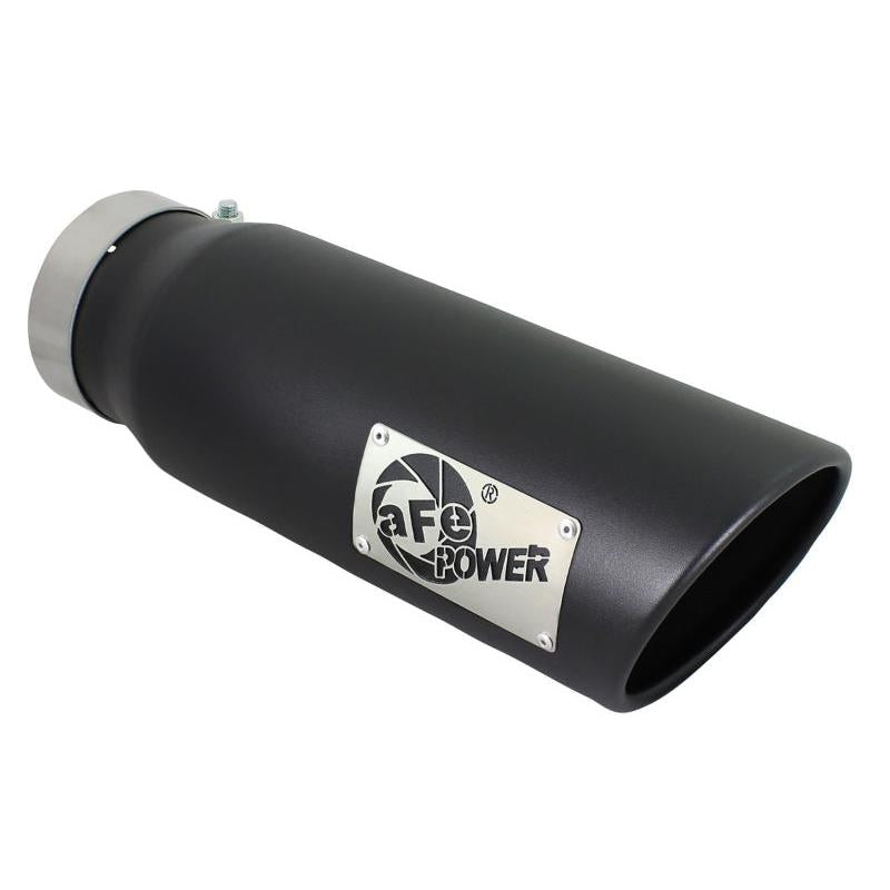 aFe Diesel Exhaust Tip Bolt On Black 4in Inlex x 5in Outlet x 15in-SR1 Performance