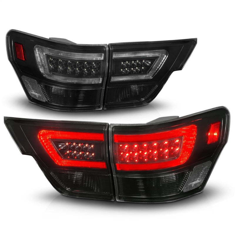 ANZO 11-13 Jeep Grand Cherokee LED Taillights w/ Lightbar Black Housing/Smoke Lens 4pcs-SR1 Performance