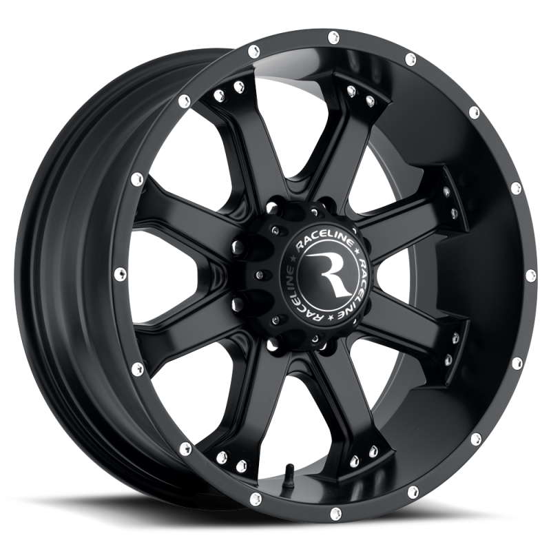Raceline 991B Assault 17-Inch Satin Black Wheel with -12mm Offset and 8x165.1 Bolt Pattern