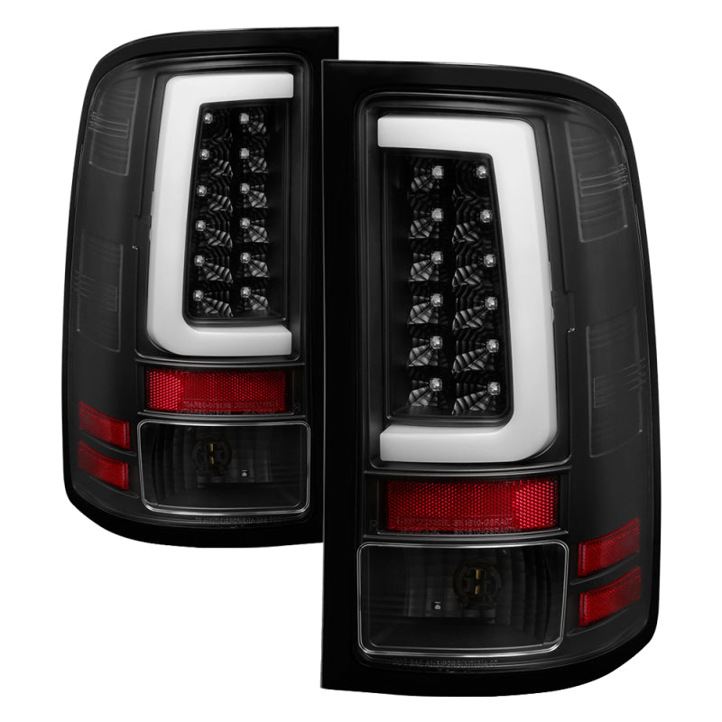 Spyder 07-13 GMC Sierra 1500 V2 Light Bar LED Tail Lights - Black (ALT-YD-GS07V2-LBLED-BK)-SR1 Performance
