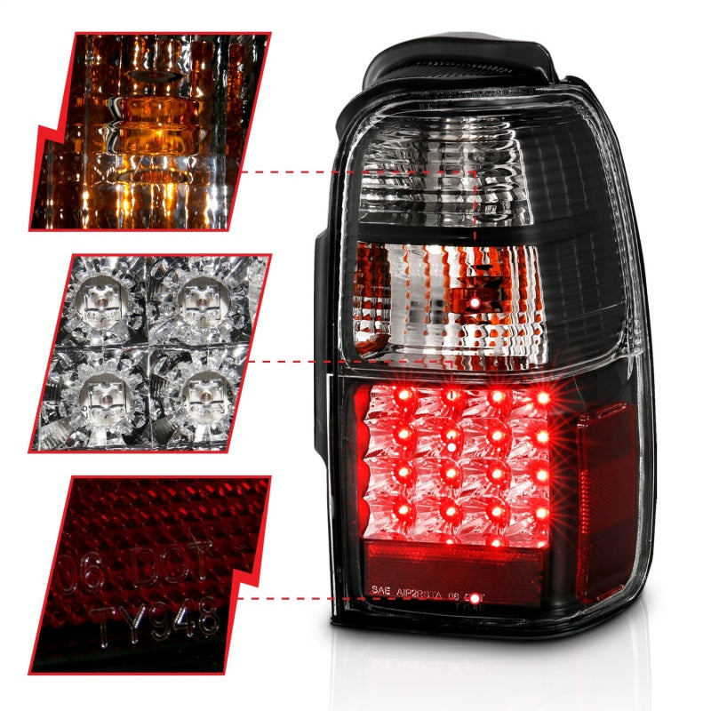 ANZO 2001-2002 Toyota 4 Runner LED Taillights Black-SR1 Performance