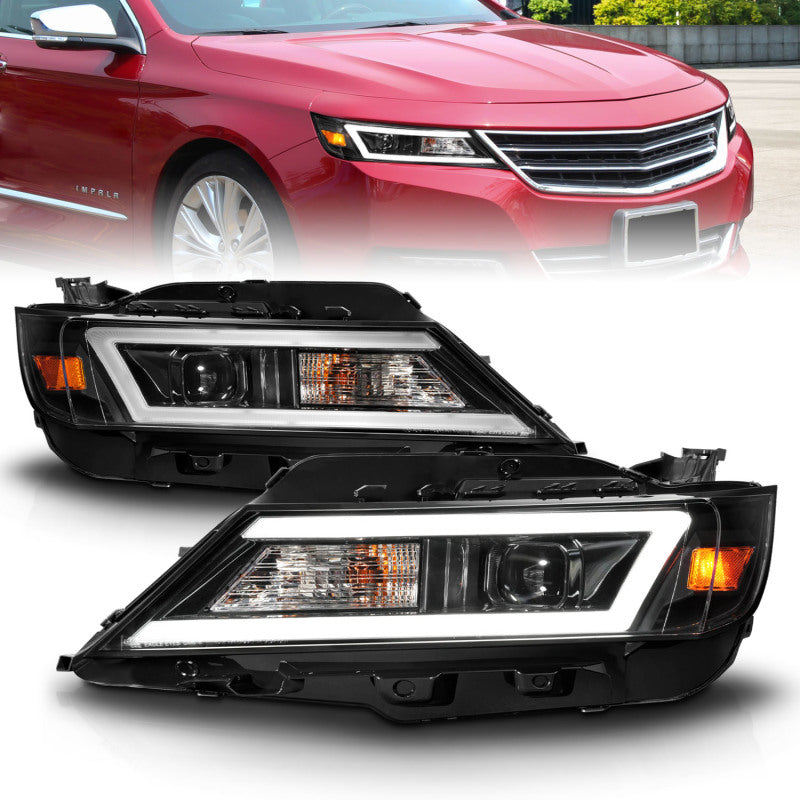 Anzo 14-20 Chevrolet Impala Square Projector LED Bar Headlights w/ Black Housing-SR1 Performance