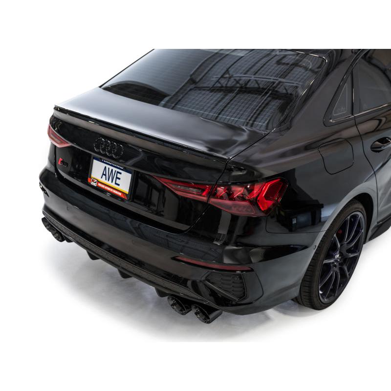 AWE 22-24 Audi 8Y S3 Track Edition Exhaust - Diamond Black Tips-SR1 Performance