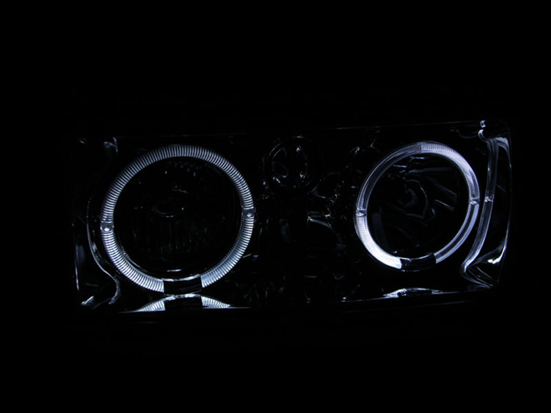 ANZO 1991-1994 Toyota Land Cruiser Crystal Headlights w/ Halo Chrome-SR1 Performance