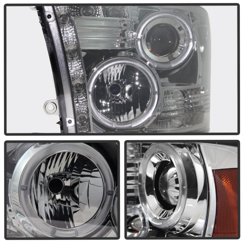 Spyder Dodge Ram 1500 09-14 10-14 Projector Headlights Halogen- LED Halo LED- Smke PRO-YD-DR09-HL-SM-SR1 Performance