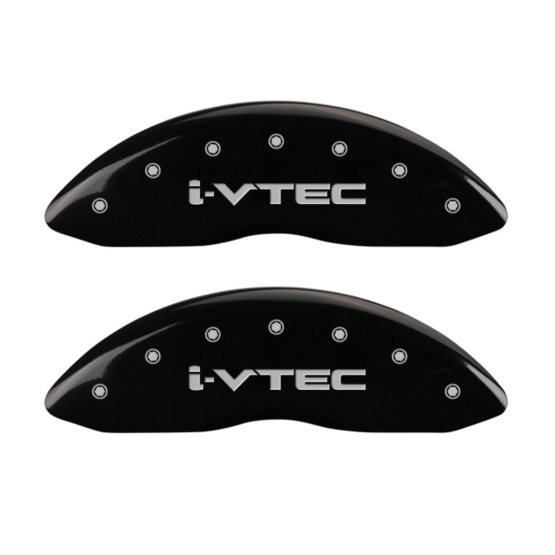 MGP 4 Caliper Covers Engraved Front & Rear i-Vtec Black finish silver-SR1 Performance