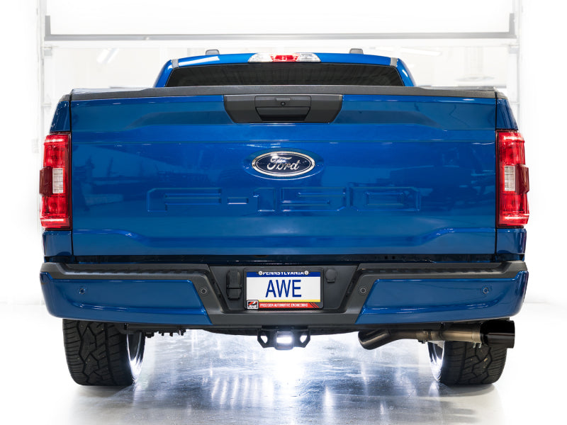 AWE Tuning 3015-33145 Ford F-150 Cat-Back Exhaust with 4.5-inch Dual Side Exit Diamond Black Tips