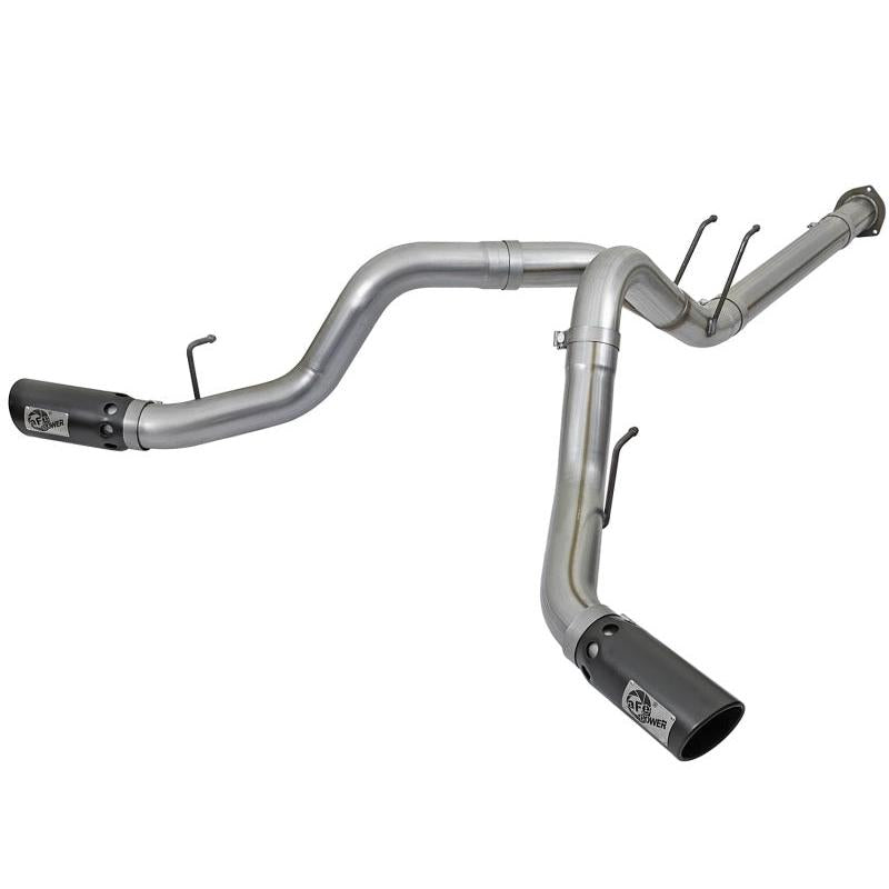 aFe Large Bore-HD 4in 409 Stainless Steel DPF-Back Exhaust w/Black Tip 2017 Ford Diesel V8 6.7L (td)-SR1 Performance