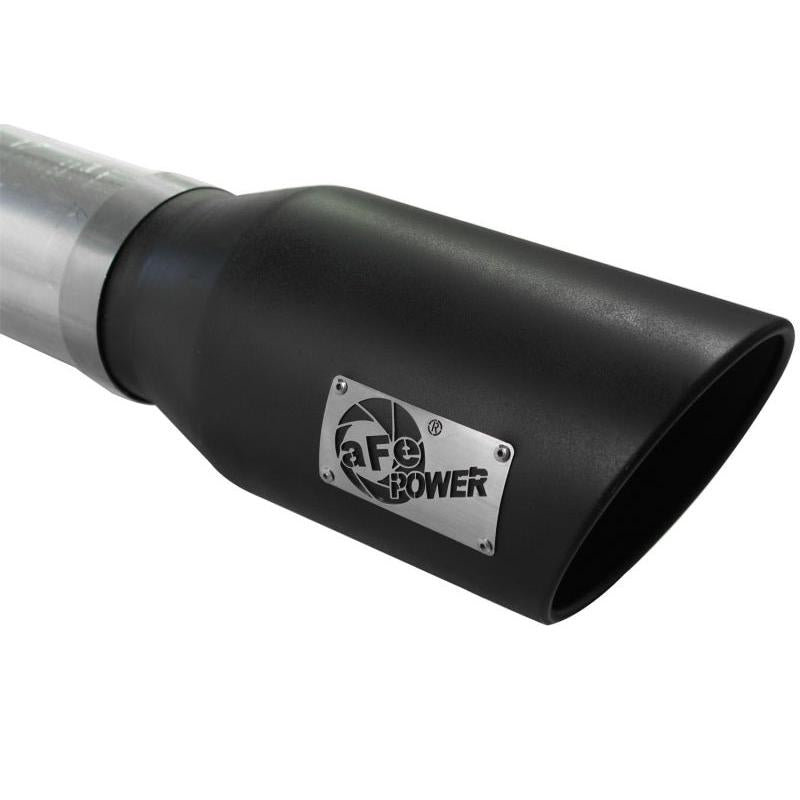 aFe Atlas Exhaust 5in DPF-Back Al Steel 11-13 GM Diesel Trucks V8-6.6L (td) LML (Blk Tip)-SR1 Performance