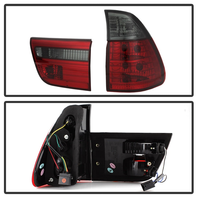 Spyder BMW E53 X5 00-06 4PCS Euro Style Tail Lights- Red Smoke ALT-YD-BE5300-RS-SR1 Performance