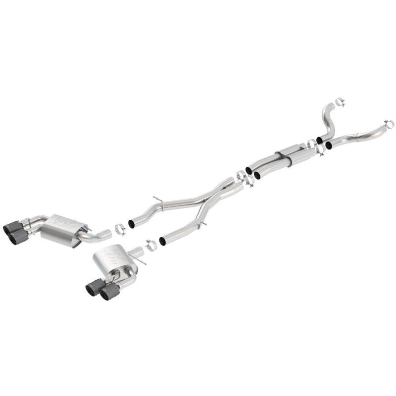 Borla 16-17 Chevy Camaro 6.2L 4in Dual CF Tips w/Black Core Dual Split Exit ATAK Catback Exhaust-SR1 Performance