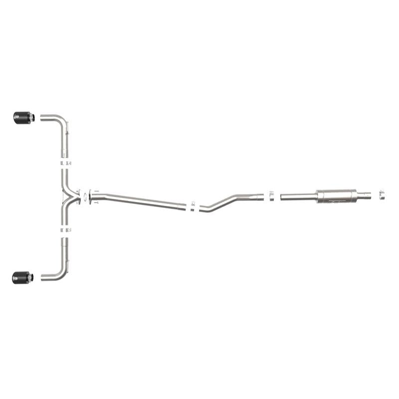 aFe Takeda 2-1/2in 304 SS Cat-Back Exhaust w/ Black Tips 14-18 Mazda 3 L4 2.0L/2.5L-SR1 Performance
