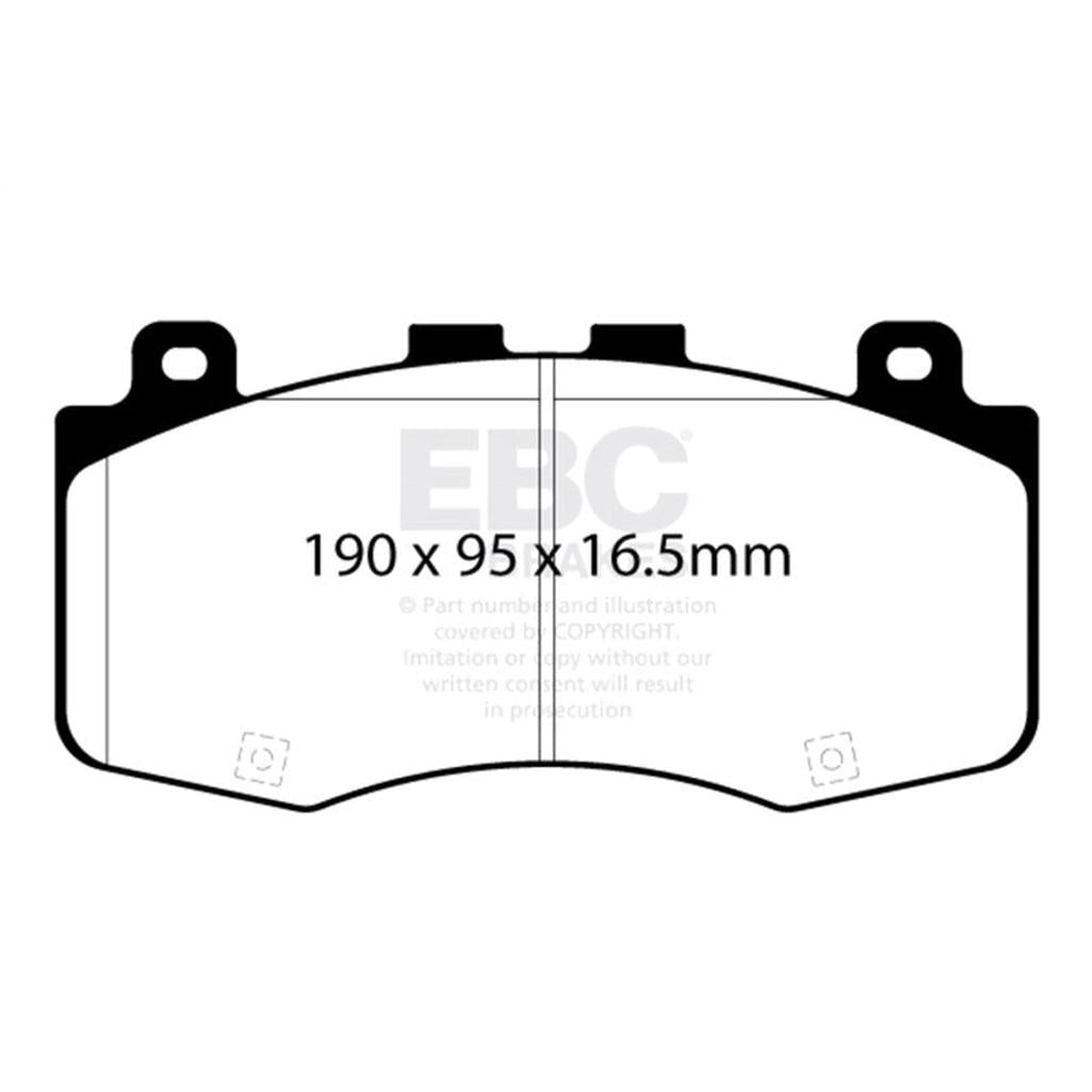 EBC Yellowstuff Front Brake Pads for 2018+ Jeep Grand Cherokee Trackhawk – Part Number DP42400R