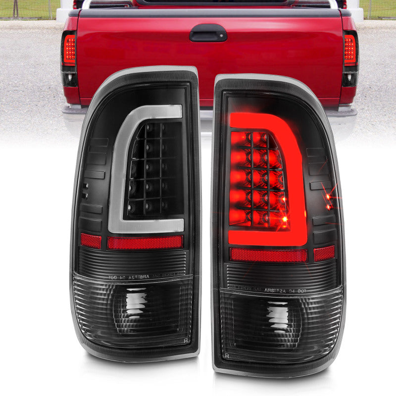 ANZO 1997-2003 Ford F-150 LED Tail Lights w/ Light Bar Black Housing Clear Lens-SR1 Performance