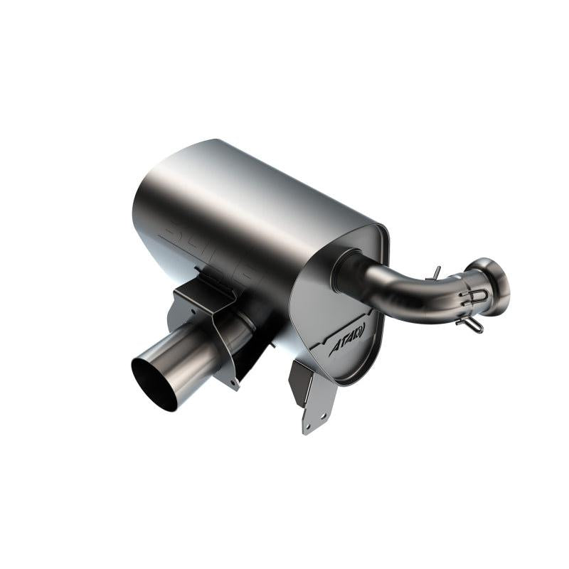 Borla 15-22 Can-Am Maverick X3 900cc Triple Turbo Manifold-Back Exhaust Atak Muffler - Black Coated-SR1 Performance