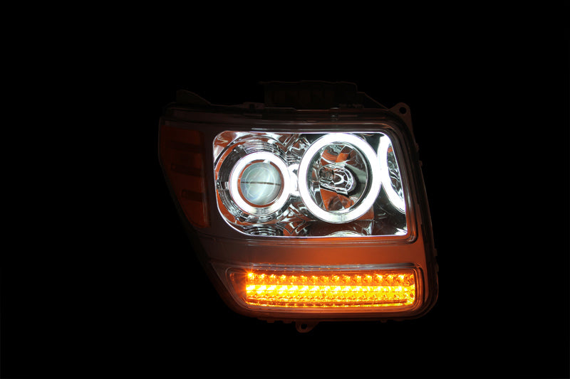 ANZO 2007-2012 Dodge Nitro Projector Headlights w/ Halo Chrome (CCFL) G2-SR1 Performance