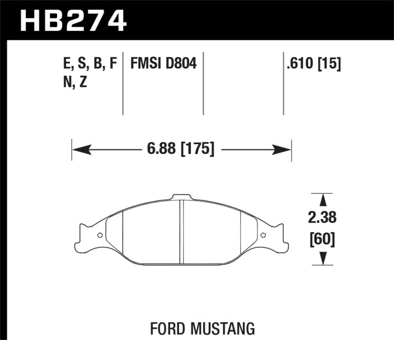 Hawk HP+ Street Brake Pads-SR1 Performance