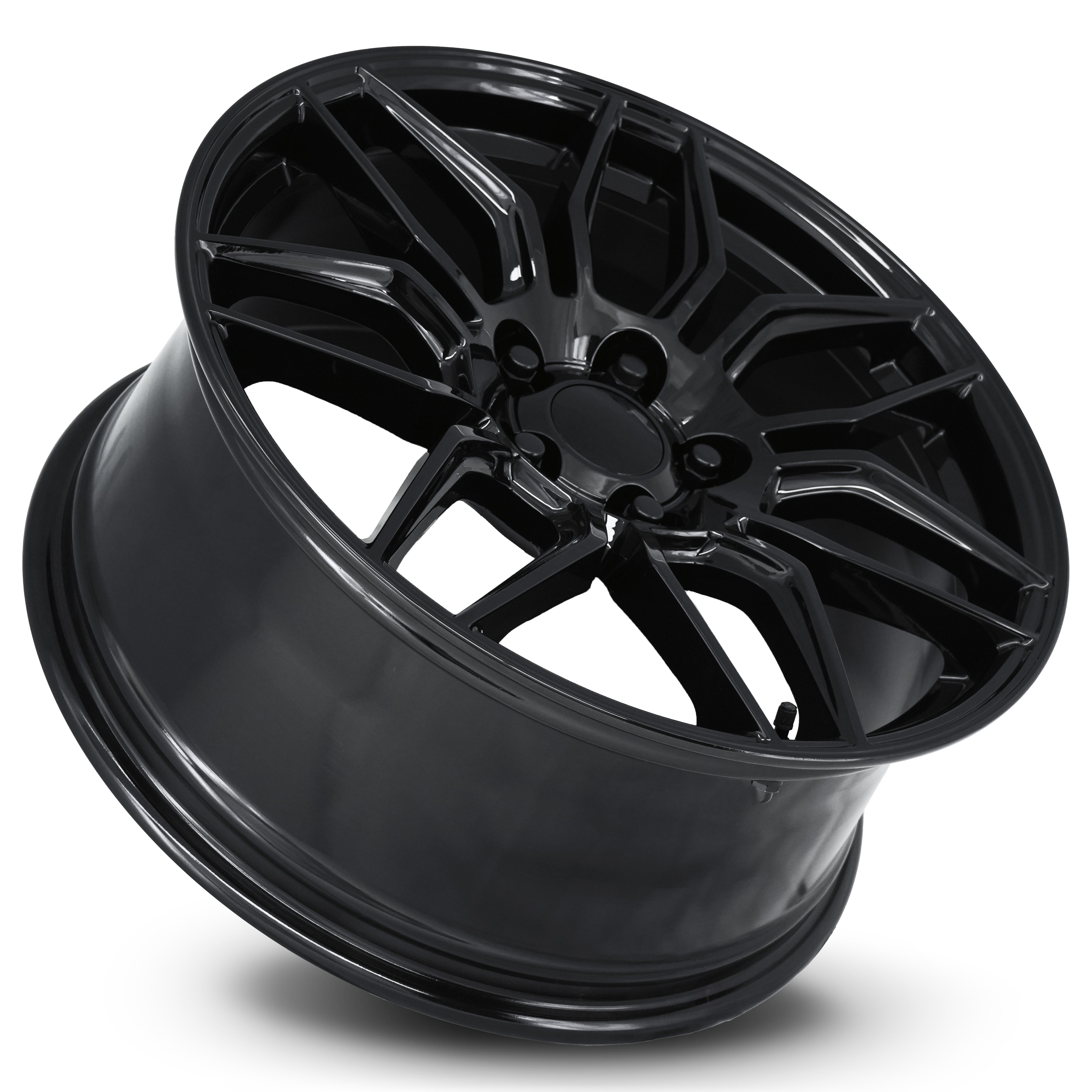 FR 401 – C8 ZO6 CORVETTE REPLICA WHEELS-Gloss Black 19x8.5 5x120 + 38 HB 66.9