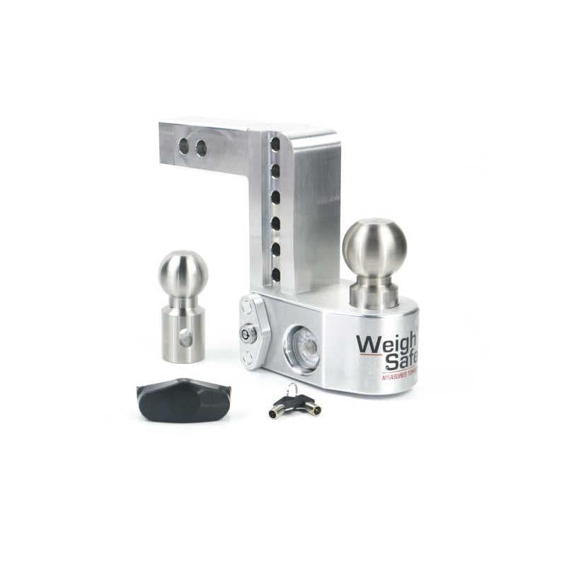 Weigh Safe 6-inch Drop Hitch with Built-in Scale and 2-inch Shank - Aluminum, 10K/12.5K GTWR