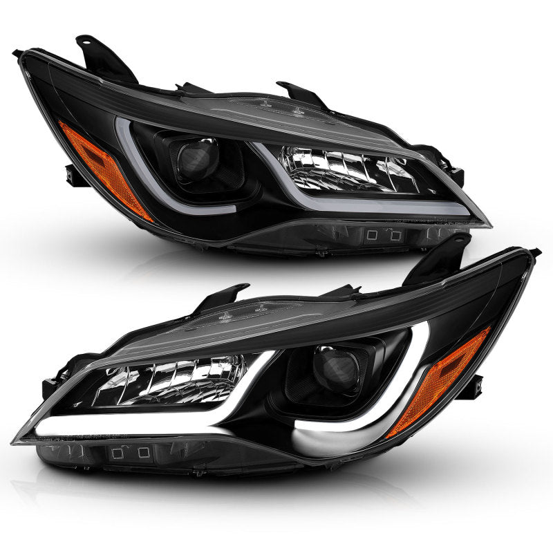 ANZO Projector Headlights With Plank Style Design Black w/Amber 15-16 Toyota Camry (4DR)-SR1 Performance