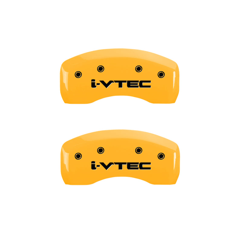 MGP 4 Caliper Covers Engraved Front & Rear i-Vtec Yellow finish black-SR1 Performance