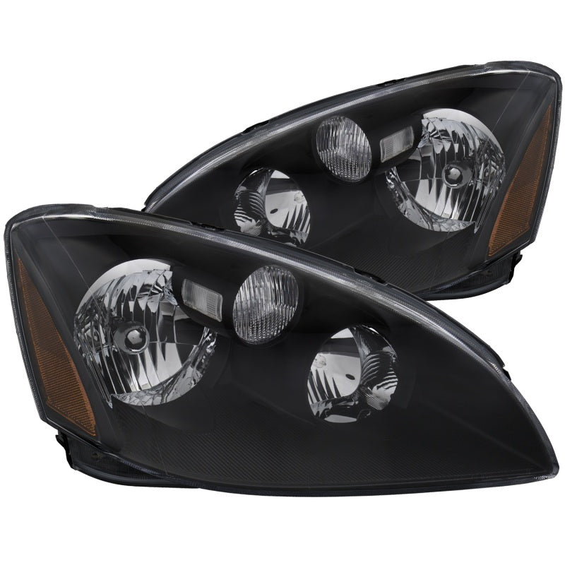 ANZO 2002-2004 Nissan Altima Crystal Headlights Black-SR1 Performance