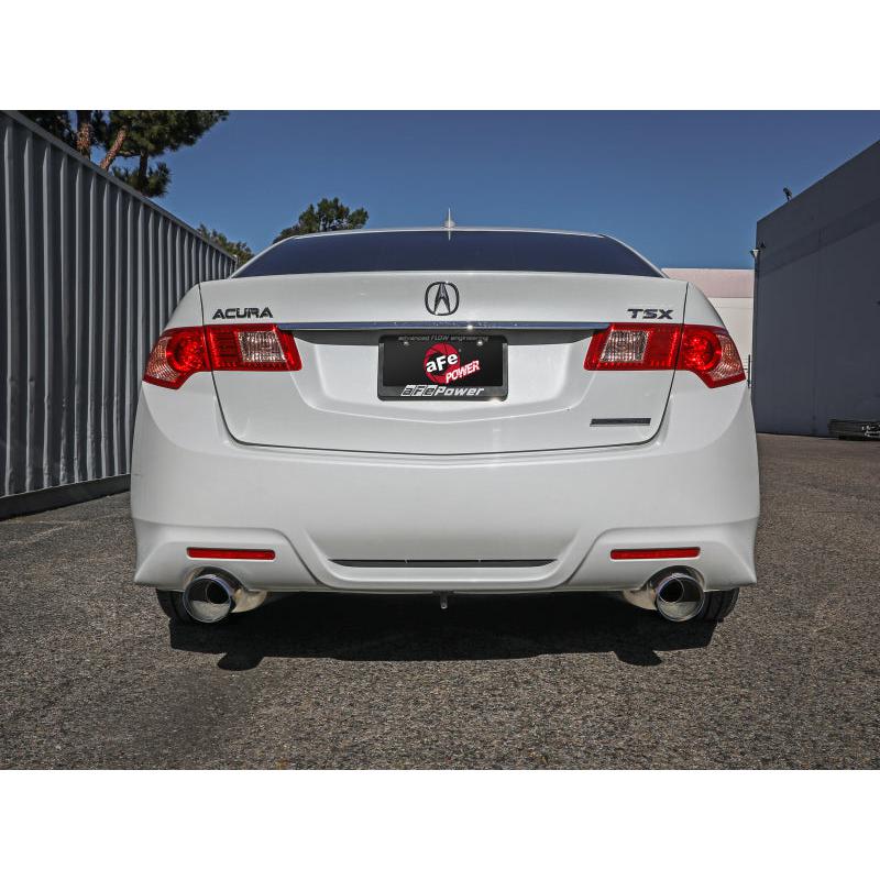 aFe 09-14 Acura TSX L4 2.4L Takeda 2-1/2in to 2-1/4in 304 SS Cat-Back Exhaust System w/BlueFlame Tip-SR1 Performance