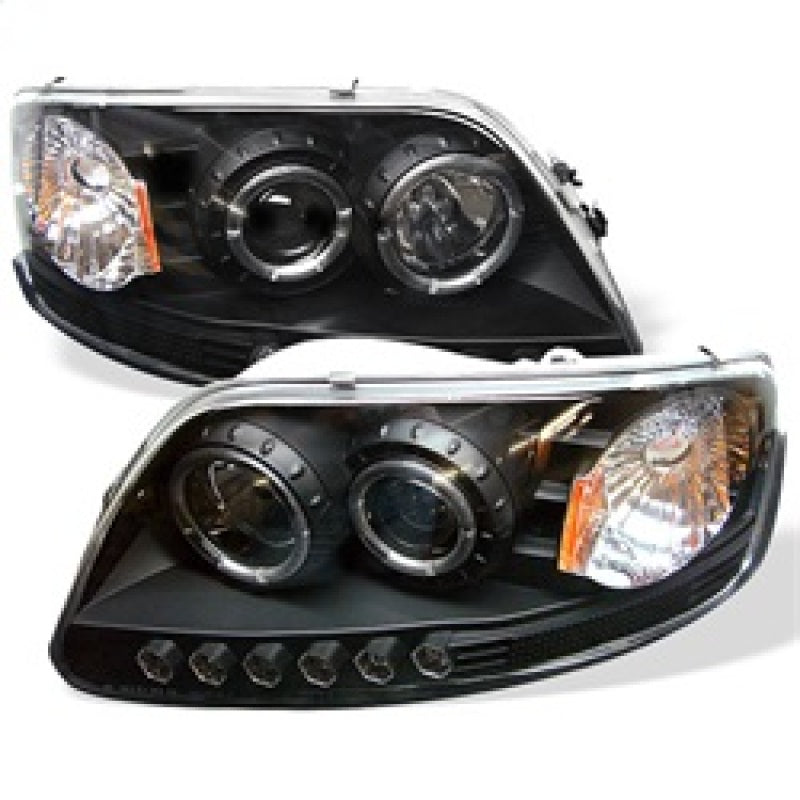 Spyder Ford F150 97-03 Projector - LED Halo Amber Reflctr LED Blk PRO-YD-FF15097-1P-AM-BK-SR1 Performance