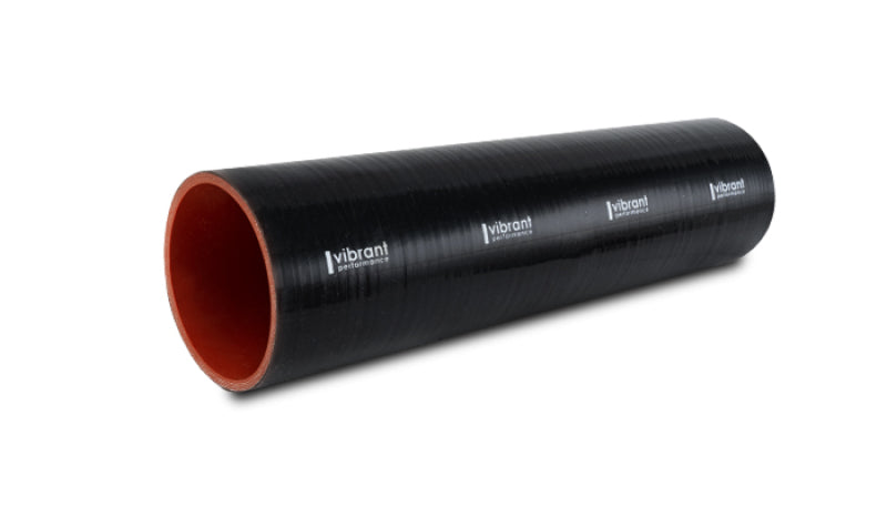 Vibrant 4 Ply Reinforced Silicone Straight Hose Coupling - 2.5in I.D. x 12in long (BLACK)