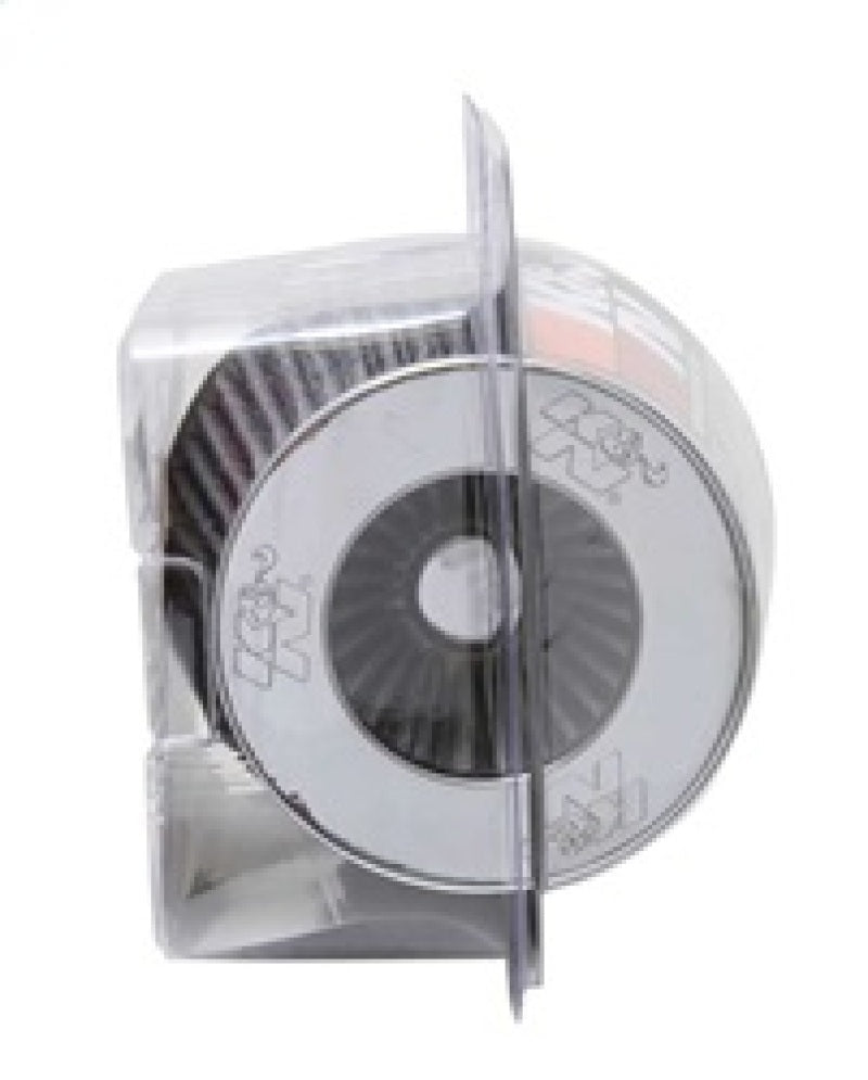 K&N Universal Filter Chrome Round Tapered White - 4in Flange ID x 1.125in Flange Length x 5.5in H-SR1 Performance
