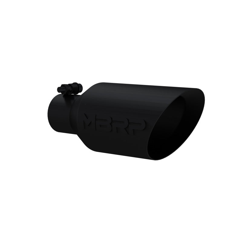 MBRP Universal Dual Wall Angle Rolled End Tip 4-1/2in OD / 2-1/2in Inlet / 11in Length - Black-SR1 Performance