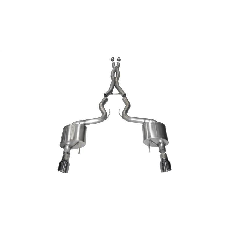 Corsa 15-17 Ford Mustang GT Coupe 5.0L 3in Xtreme Cat-Back Exhaust Dual Rear Exit w/ Gun Metal Tips-SR1 Performance
