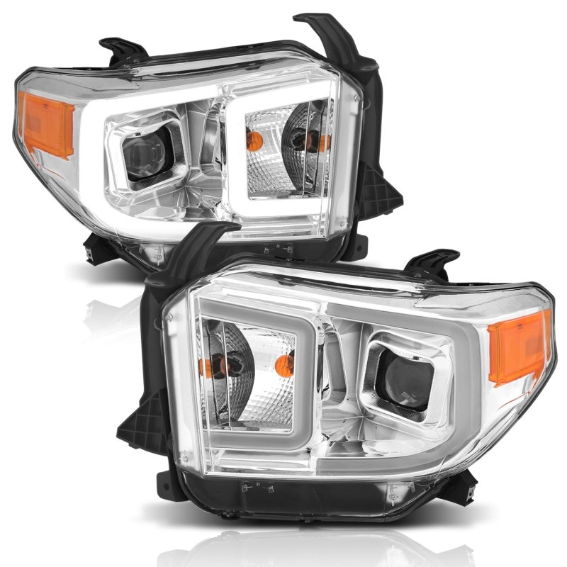 ANZO 14-17 Toyota Tundra Plank Style Projector Headlights Chrome w/ Amber-SR1 Performance