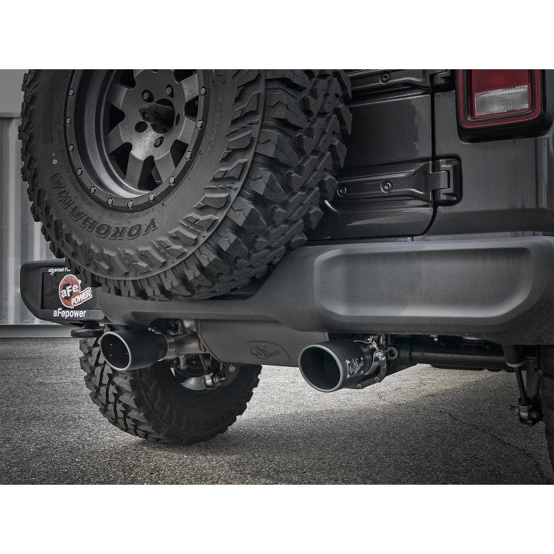 aFe Rebel Series 409 Stainless Steel Cat-Back Exhaust 18-21 Jeep Wrangler JL 2.0L (t) - Black Tip-SR1 Performance