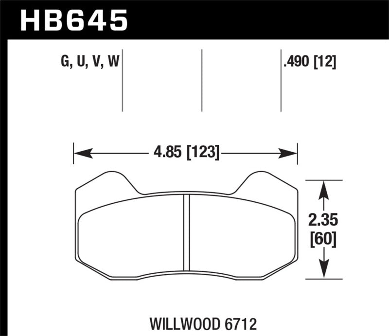 Hawk Wilwood DynaPro 6 (Type 6712) DTC-70 Brake Pads-SR1 Performance