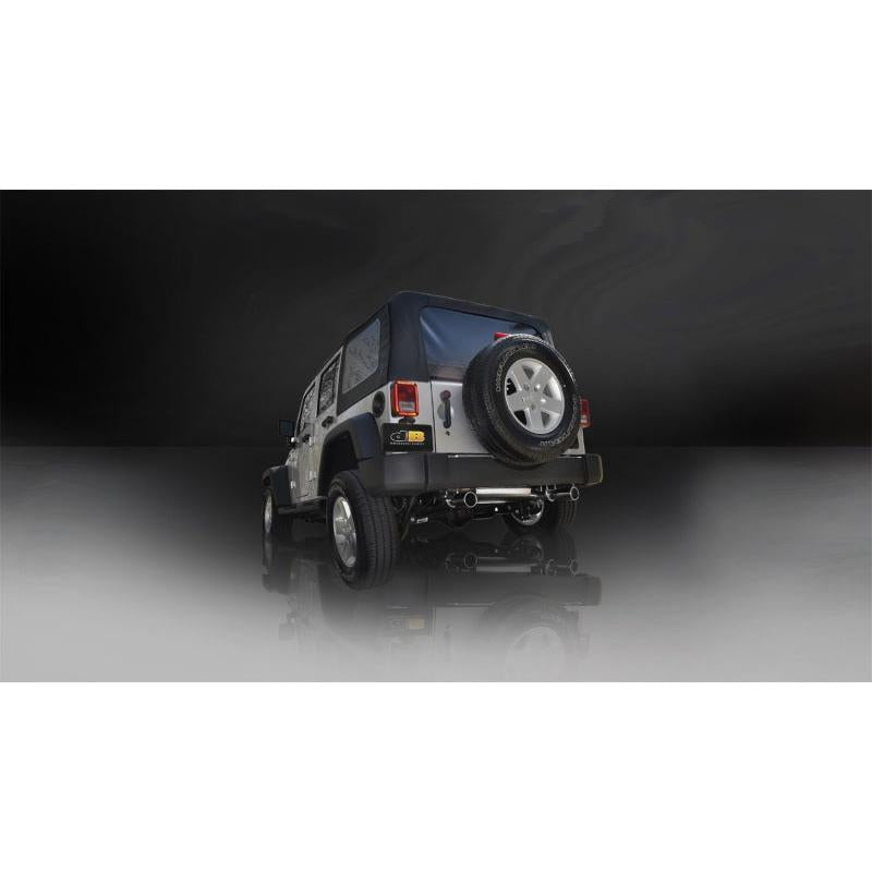 Corsa 2007-2011 Jeep Wrangler 3.8L/12-14 Wrangler 3.6L Polished Sport Axle-Back Exhaust-SR1 Performance