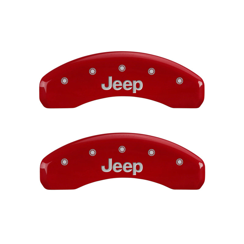 MGP 4 Caliper Covers Engraved Front & Rear JEEP Red finish silver-SR1 Performance