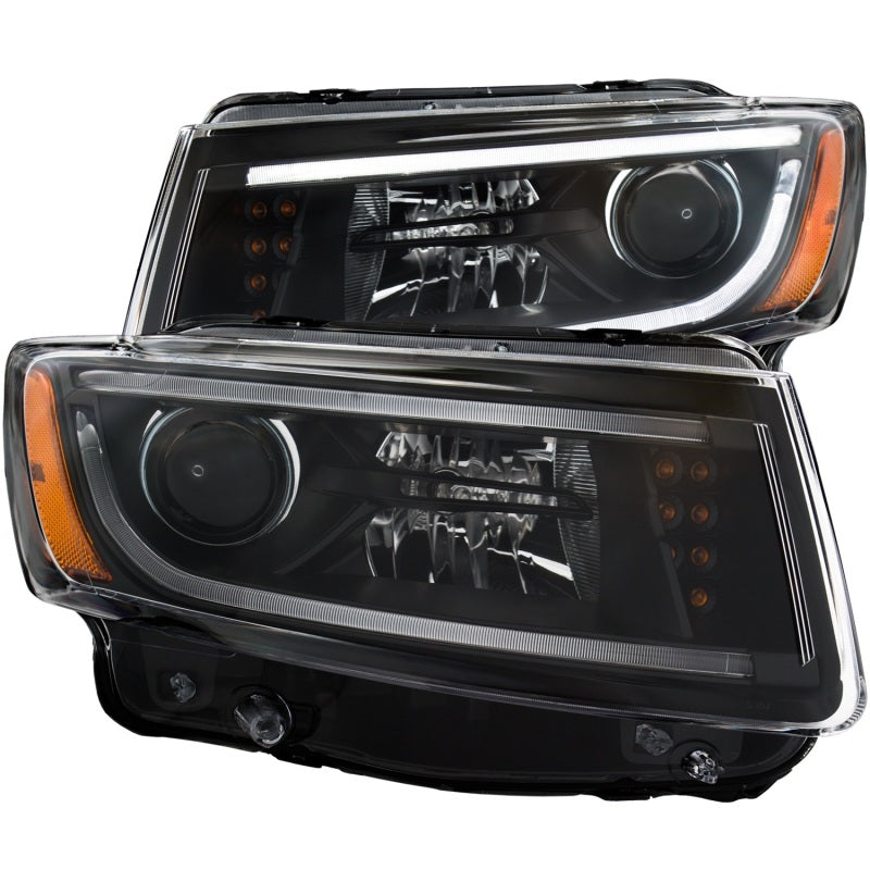 ANZO 2014-2015 Jeep Grand Cherokee Projector Headlights w/ Plank Style Design Black-SR1 Performance